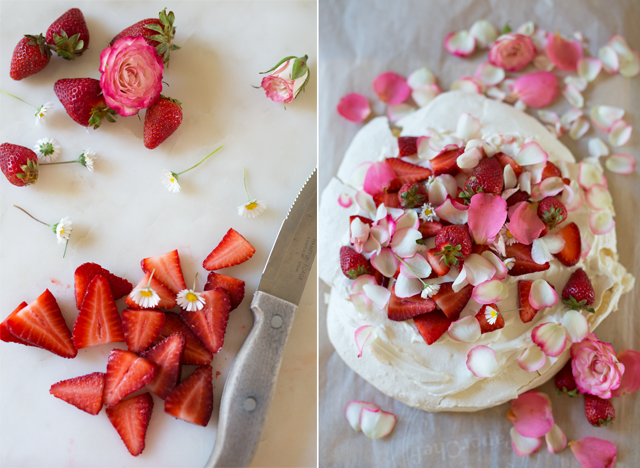 Spring Pavlova With Rose Water Strawberries And Cream Marshalls Abroad