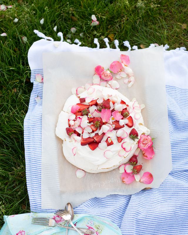 Spring Pavlova With Rose Water Strawberries And Cream Marshalls Abroad