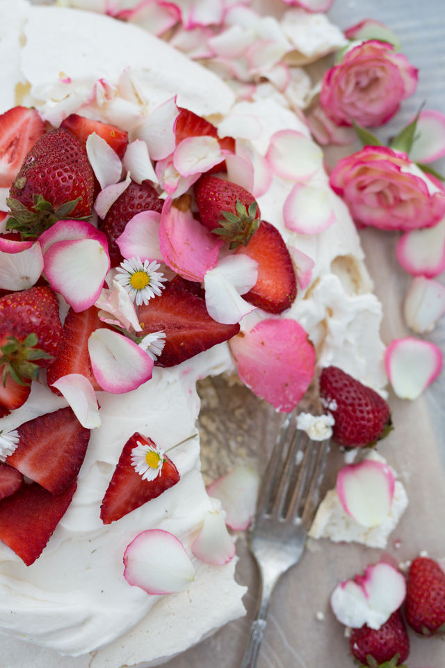 Spring Pavlova With Rose Water Strawberries And Cream Marshalls Abroad